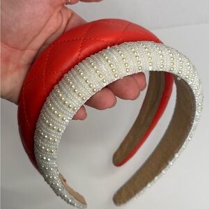 Pearl Embellished + Quilted Statement Headbands Bundle and Save!! Two for one!
